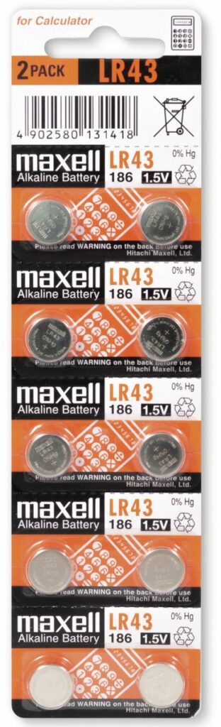 maxell Knopfzelle LR43/AG12