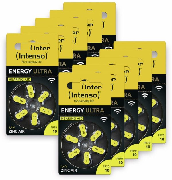 Intenso 60er Hörgeräte-Batterien-Set Engery Ultra A 10