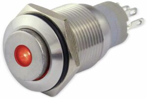 Metalltaster 16 mm mit LED Punktbel. rot