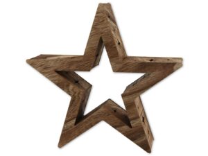 Deco-Holz Stern mit 10 LEDs