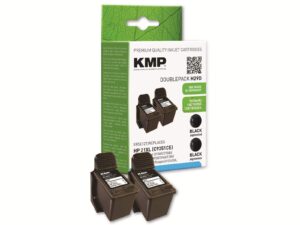 KMP Tintenpatronen-Set kompatibel für 2x HP 21XL (C9351CE)