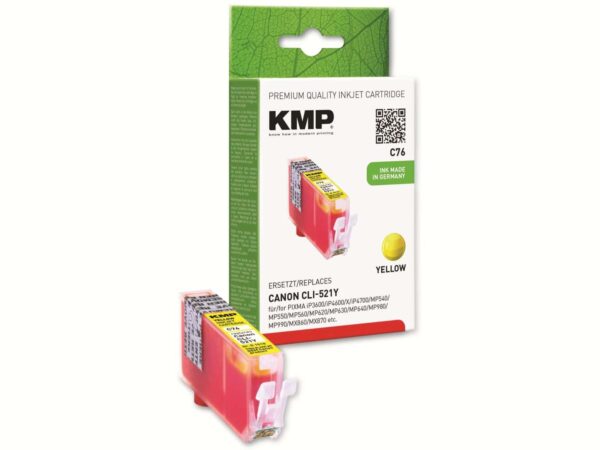 KMP Tintenpatrone kompatibel für Canon CLI-521Y