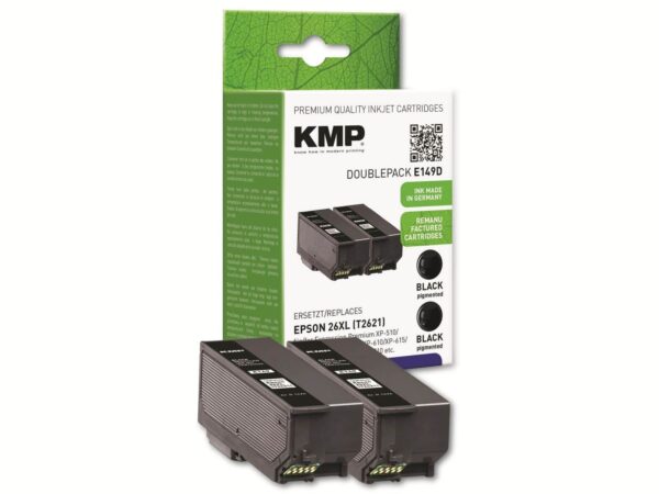 KMP Tintenpatronen-Set kompatibel für Epson 26XL (2X T2621)