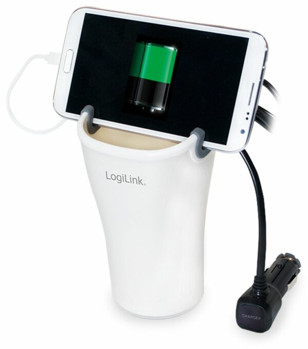 LogiLink KFZ-Autobecherhalterung 2x USB